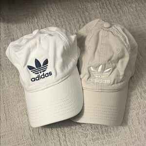 Adidas White and Tan Caps with Logo